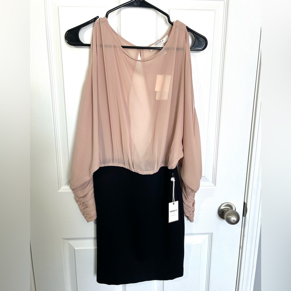 Forever 21, Brand New w/ Tags, Dress, Women’s, Black, Nude, Size S